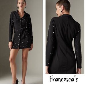 New Francesca's Lucile Pearl Embellished
Blazer Mini Dress, Holiday Dress